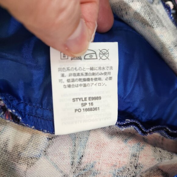 J. Crew Floral Print Cotton Linen Blend Shorts Blue Pink Womens Size 8 - Picture 14 of 15